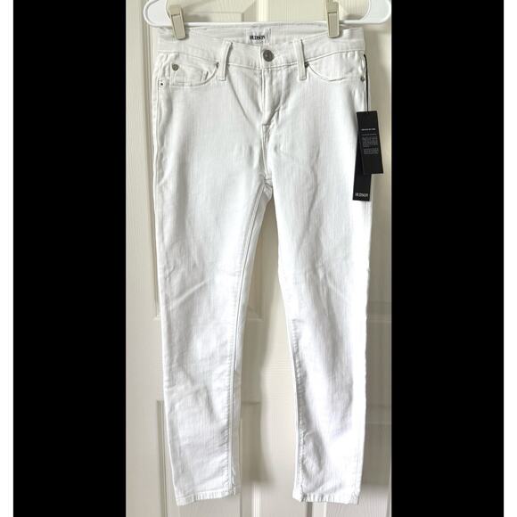 Hudson Tally Midrise Cropped Skinny Jeans White Retail $185 NWT Womens Size‎ 26 - Picture 1 of 5